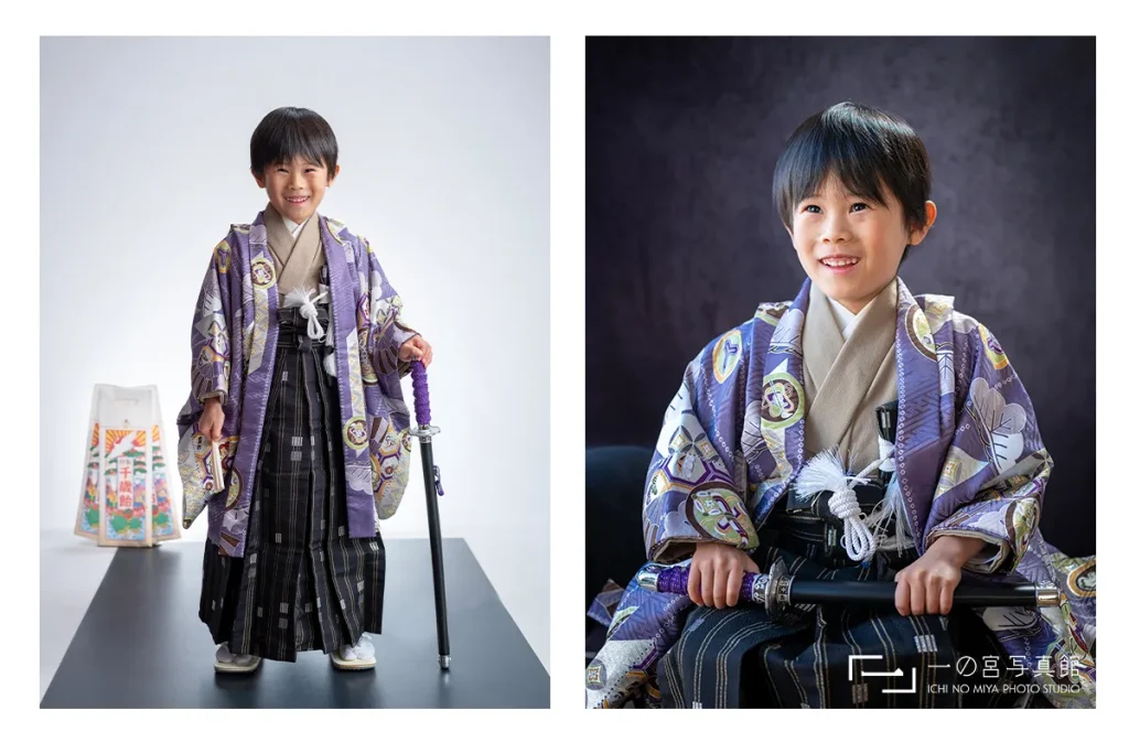 神奈川県横浜市にある一の宮写真館で撮影された七五三の5歳の男の子の写真