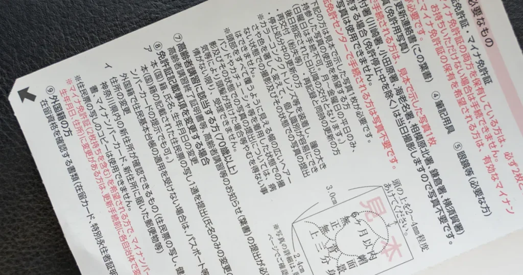 運転免許証更新のハガキ