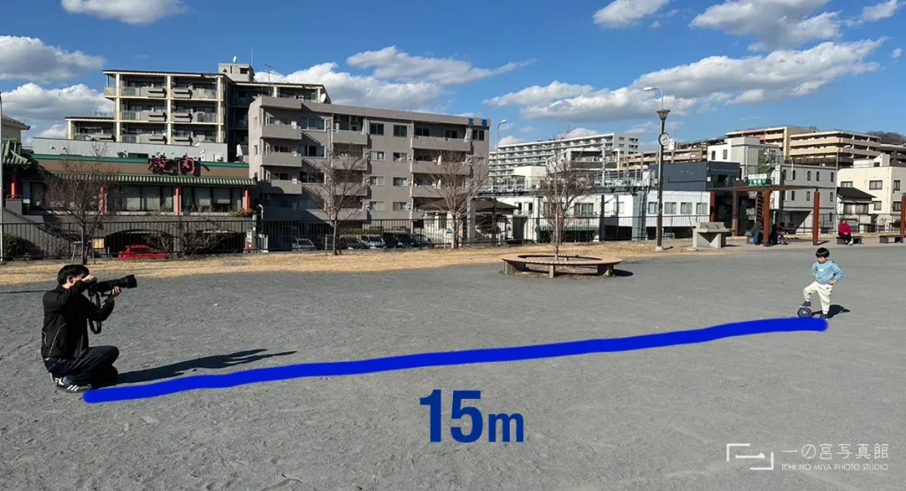 横浜市にある一の宮写真館のカメラマンが撮影したニコンのフルサイズのデジタルカメラとSIGMAの500mmレンズで撮影してる風景