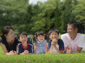 横浜のロケで家族写真